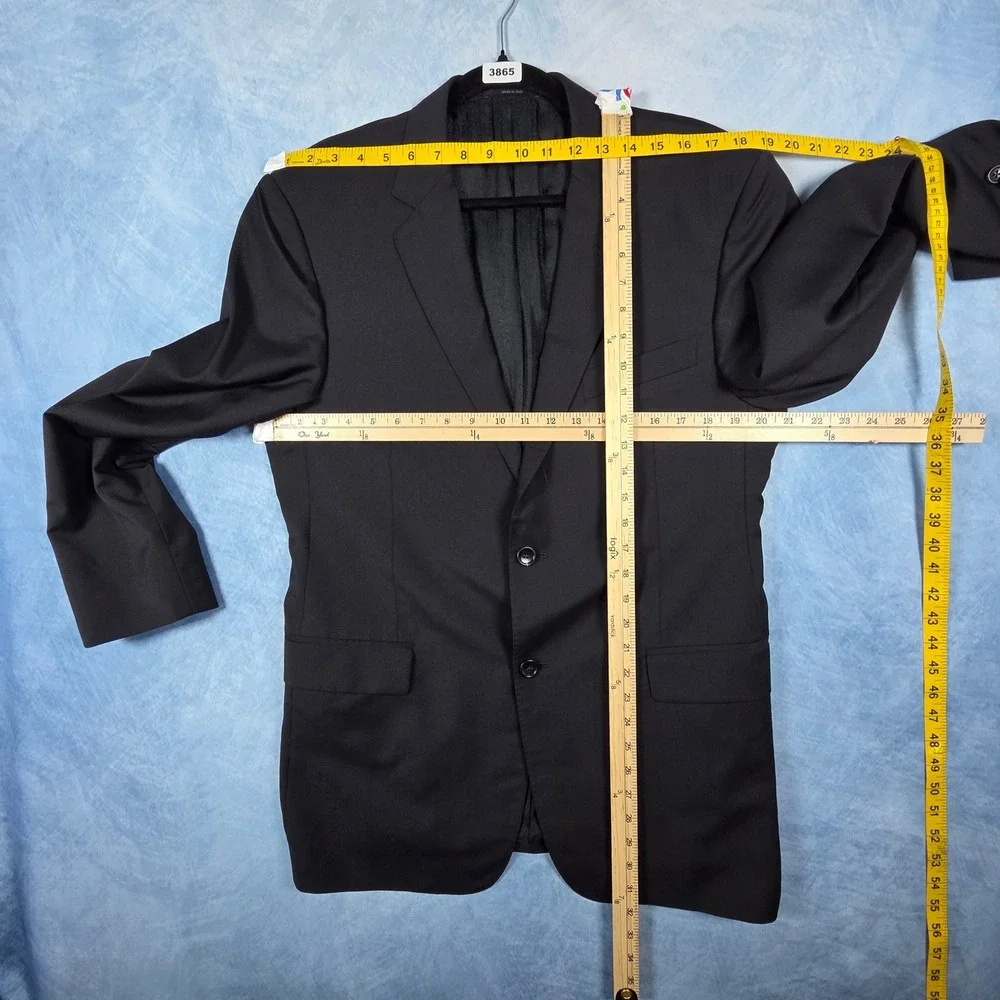 Gucci Mens Black 100% Wool 2 Button Blazer Sport Coat Jacket Size 54R Italy
